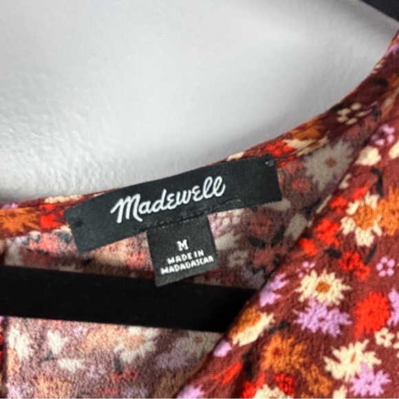 Madewell Rhyme In Spring Ditsy Floral Short Sleeve Blouse Medium Rust - Picture 7 of 15
